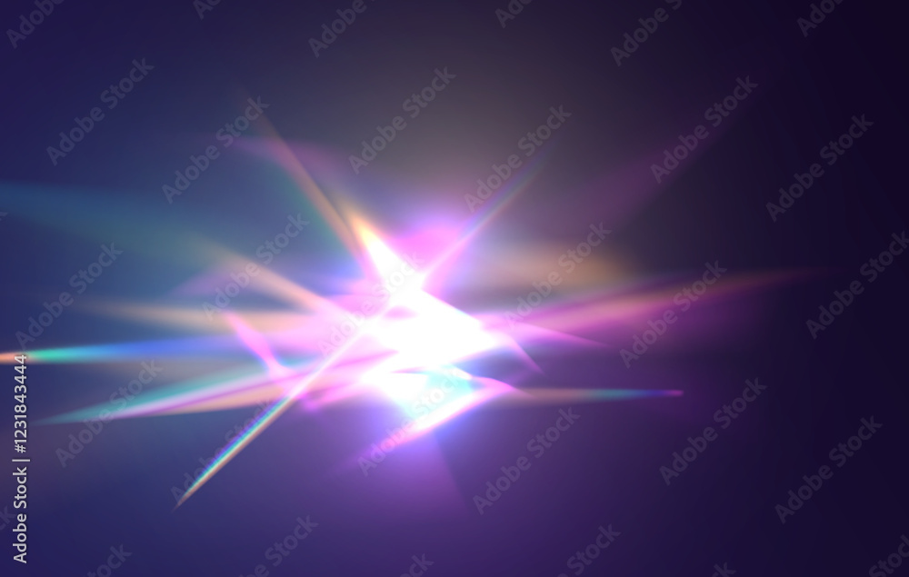 Crystal rays of light, prism refraction, lens flare, crystal glass reflection effect. Prism vector, realistic light leak effect with spectral flare. Bright light banner, poster, template. Crystal rays of light, prism refraction, lens flare, crystal glass reflection effect. Prism vector, realistic light leak effect with spectral flare. Bright light banner, poster, template.