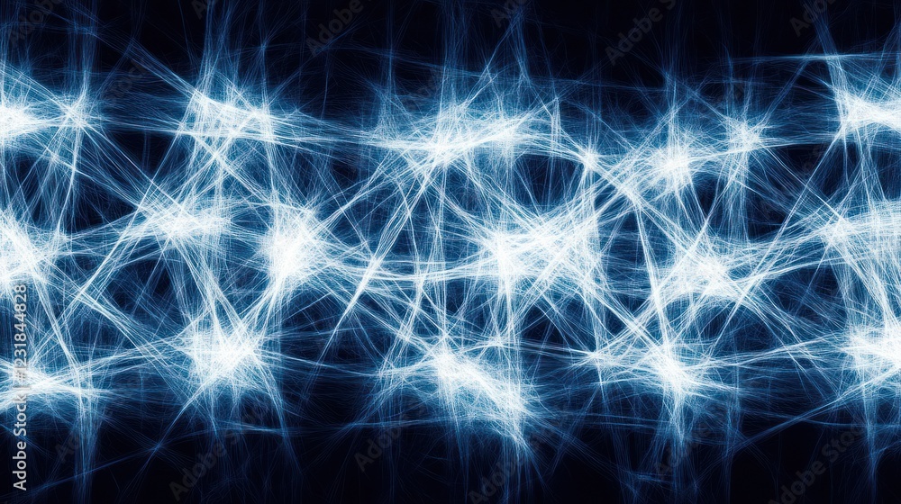 Abstract blue neural network, digital background, technology concept, website banner Abstract blue neural network, digital background, technology concept, website banner