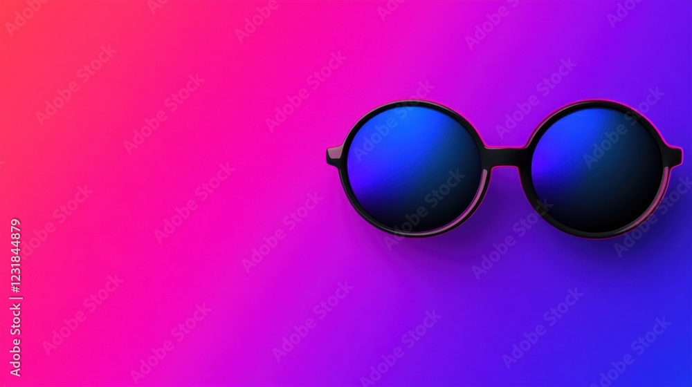 Fototapeta premium Colorful sunglasses with vibrant gradient backdrop