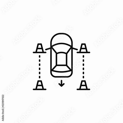 car backwards driving icon sign vector