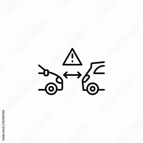 car distance too close icon sign vector