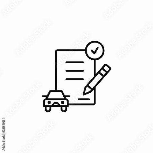 driving licence test pass icon sign vector