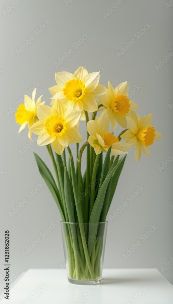 Sophisticated bouquet of yellow flowers arranged in a glass vase Sophisticated bouquet of yellow flowers arranged in a glass vase