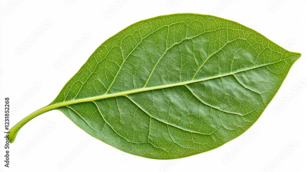 Obraz premium Detailed Close-Up of a Green Leaf with Intricate Vein Patterns