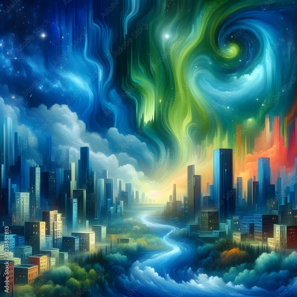 Fototapeta premium an aurora city