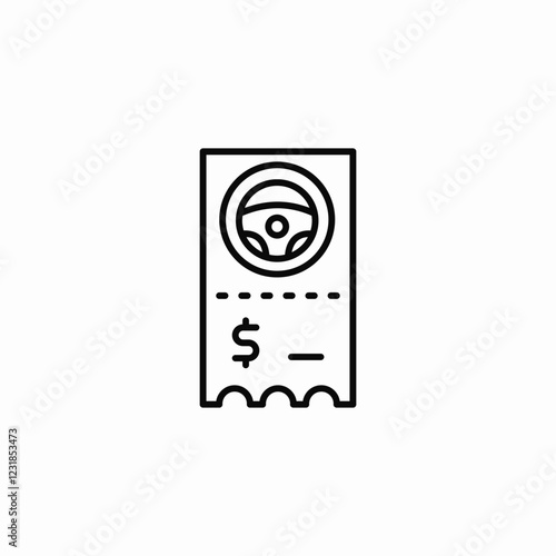 vehicle ticket icon sign vector