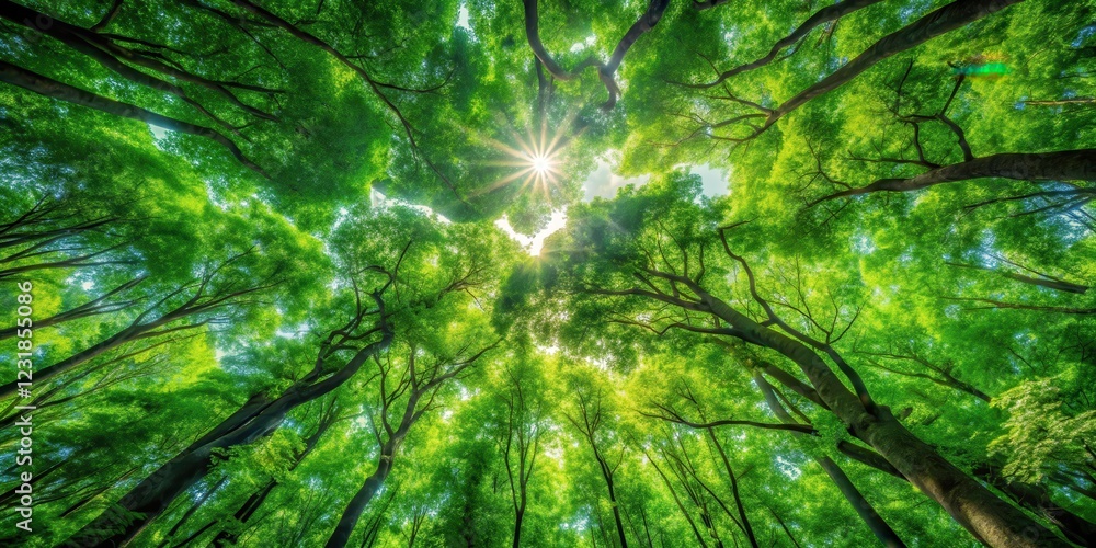 Dense green forest canopy with lush foliage and vibrant leaves, set against a warm sunlight filtering through the trees , natural backdrop, forest green leaves Dense green forest canopy with lush foliage and vibrant leaves, set against a warm sunlight filtering through the trees , natural backdrop, forest green leaves