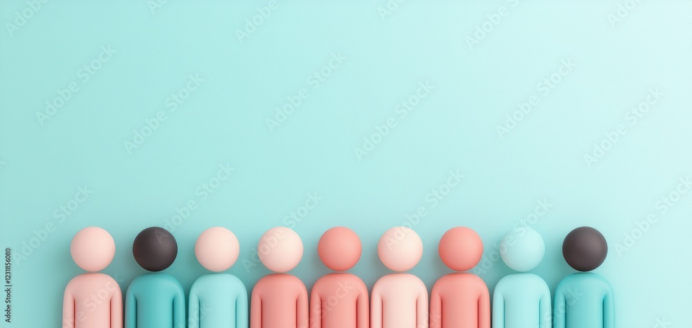 A colorful lineup of stylized figures against a mint green background, representing diversity and community. A colorful lineup of stylized figures against a mint green background, representing diversity and community.