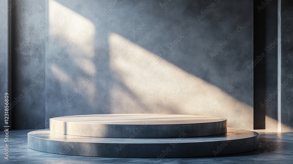 Minimalistic podium with a close-up focus on its sleek design and smooth textures, ideal for contemporary product presentation Minimalistic podium with a close-up focus on its sleek design and smooth textures, ideal for contemporary product presentation