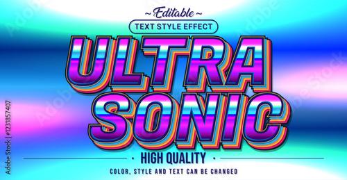 Editable text style effect - Ultra Sonic text style theme.