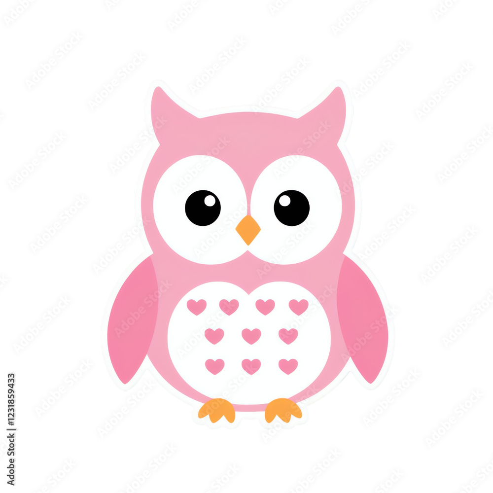 cute kawaii owl on a transparent background