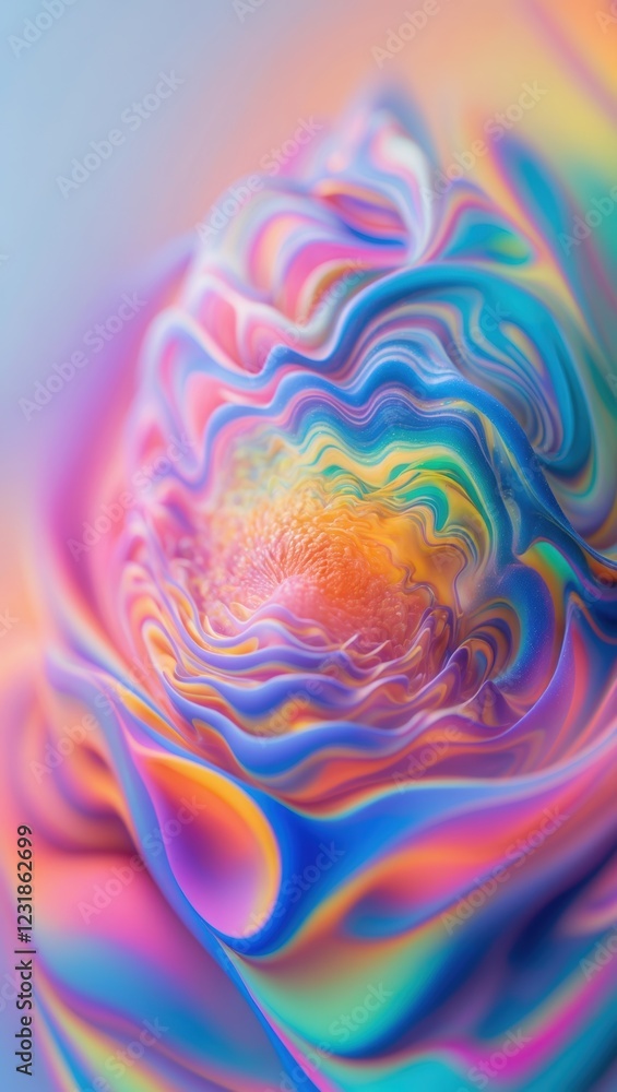 Fototapeta premium Vibrant Abstract Rose Shape in Dreamy Colors
