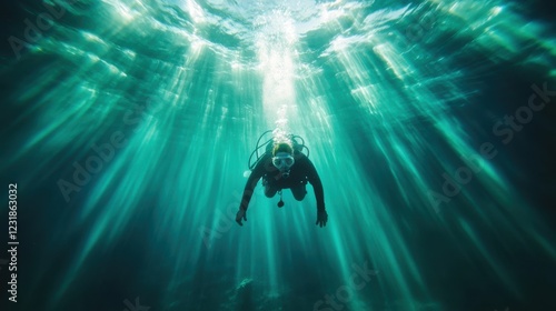 Wallpaper Mural Diving into a serene underwater paradise illuminated by sunlight Torontodigital.ca