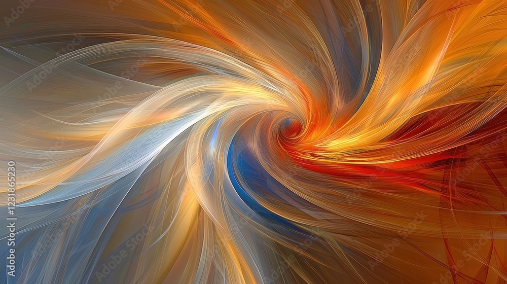 Abstract Swirling Vortex of Warm Hues: A Digital Art Piece Abstract Swirling Vortex of Warm Hues: A Digital Art Piece