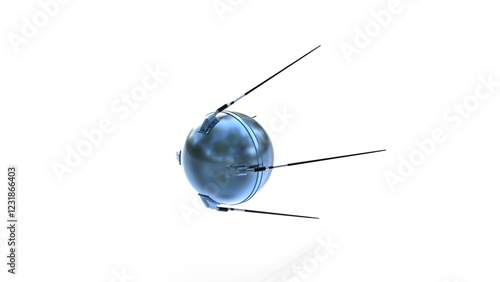 artificial satellite on white background