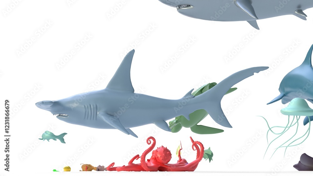 Fototapeta premium sea animals or sea life