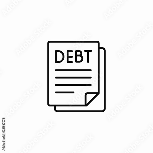 debt paperwork icon sign vector