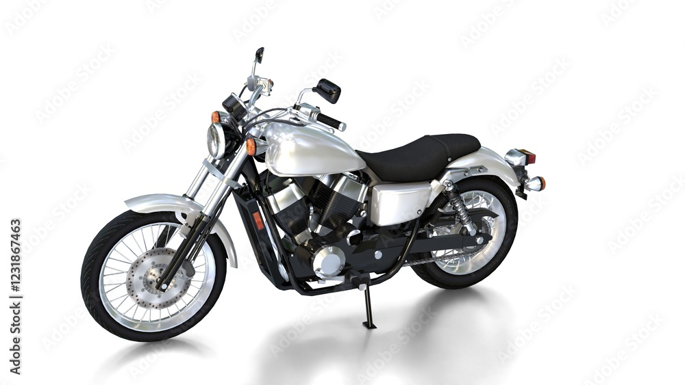 Fototapeta premium motorcycle standing on white background background