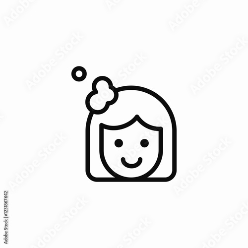 female hair washing icon sign vector