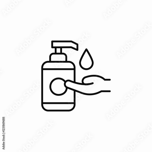 hand wash pump container icon sign vector