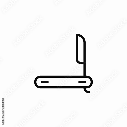 manual barber razor icon sign vector
