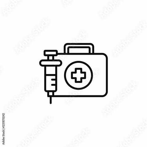 medical kit bag icon sign vector