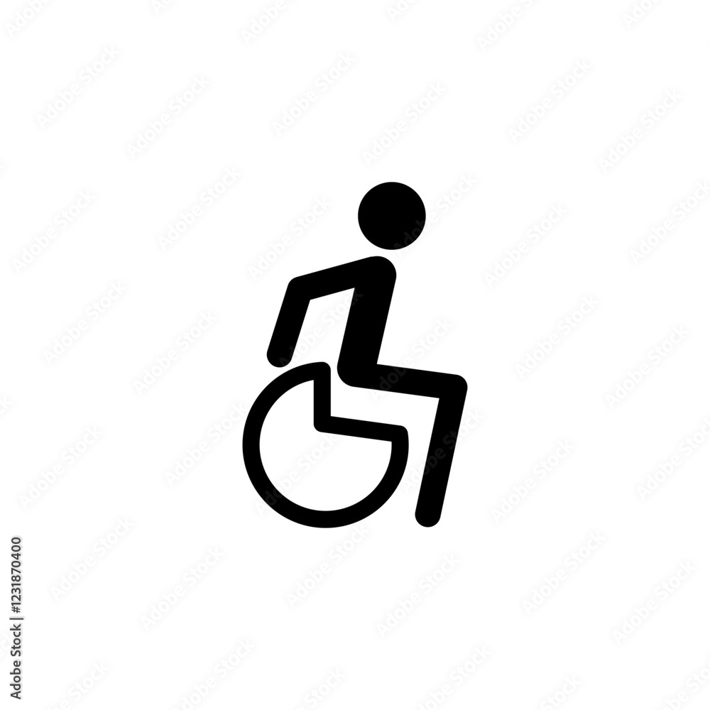Access ramp icon. Wheelchair handicap icon isolated on white Access ramp icon. Wheelchair handicap icon isolated on white
