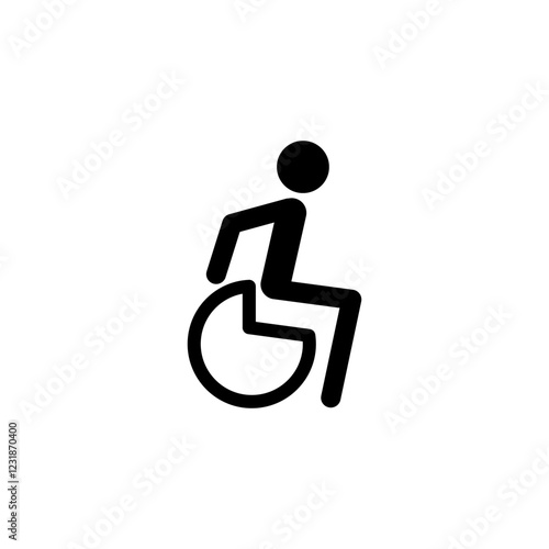 Access ramp icon. Wheelchair handicap icon isolated on white
