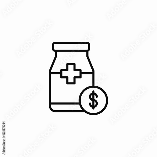 medicine price icon sign vector