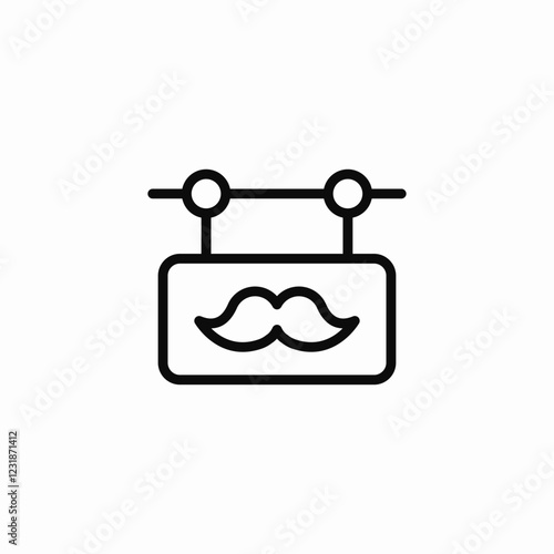 mustache barber care icon sign vector