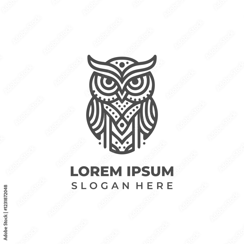 Modern owl logo with a simple design, perfect for businesses or brands aiming for an elegant and professional look Modern owl logo with a simple design, perfect for businesses or brands aiming for an elegant and professional look