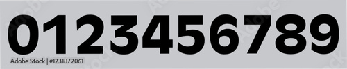 Obraz na płótnie Flat number art design template. 0-9 number.