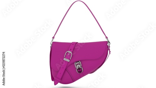 pink purse on white background