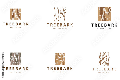 Wood logo design structure layers forest tree bark vector template