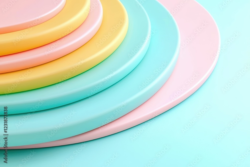 Obraz premium Colorful layered circles on a vibrant background.