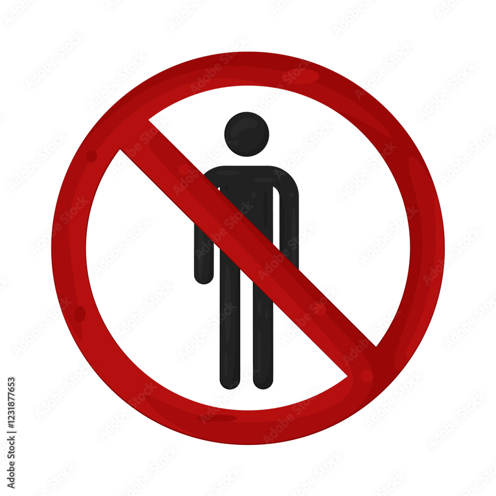 Illustration of No Standing Sign Illustration of No Standing Sign
