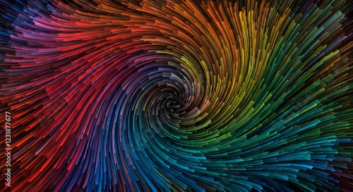 A swirl of rainbow-colored abstract shapes blending into a dreamy gradient, Ai Generated