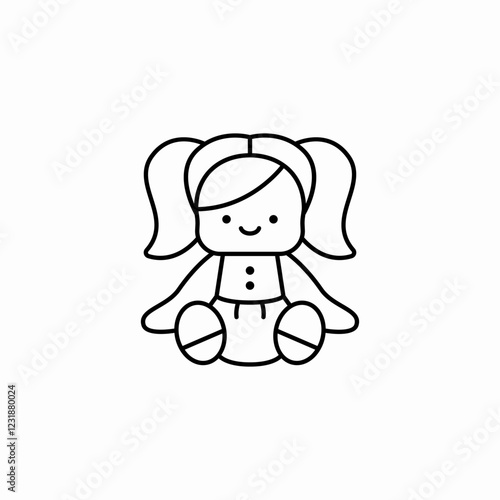 doll toy icon sign vector