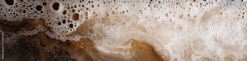 A detailed view of a mixture of brown and white substances, suitable for illustrating chemical or biological processes A detailed view of a mixture of brown and white substances, suitable for illustrating chemical or biological processes