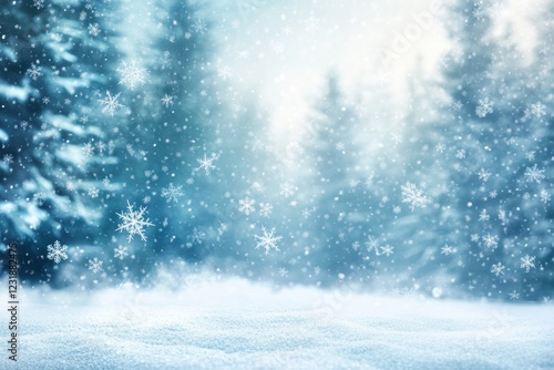 Wallpaper Mural Snowfall in a Tranquil Winter Forest with Frosty Trees and Gentle Light Filtering Through the Snowflakes Torontodigital.ca