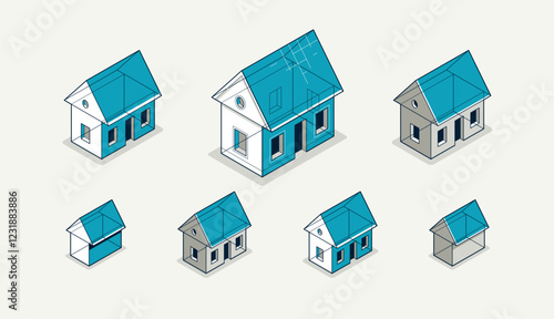 House project concept set, ...