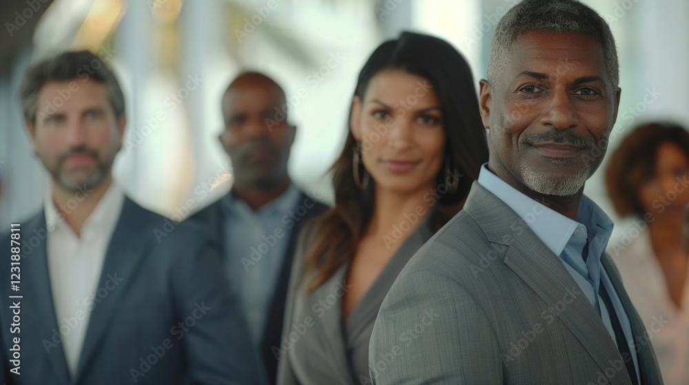 Professional colleagues posing confidently in a modern office Professional colleagues posing confidently in a modern office