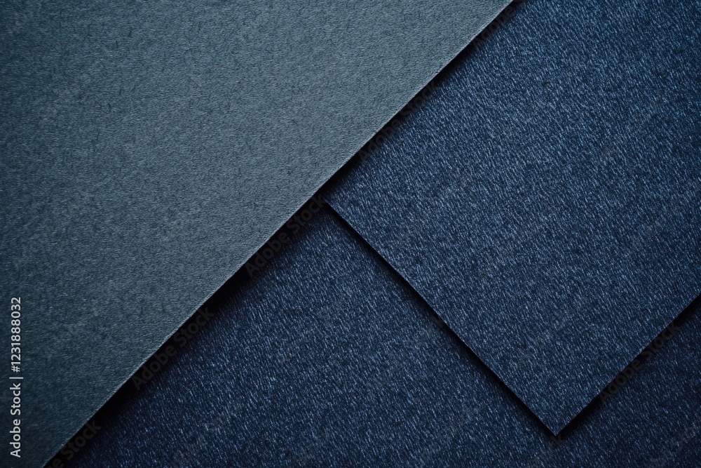 Fototapeta premium A detailed view of a fragment of blue paper with creases and texture