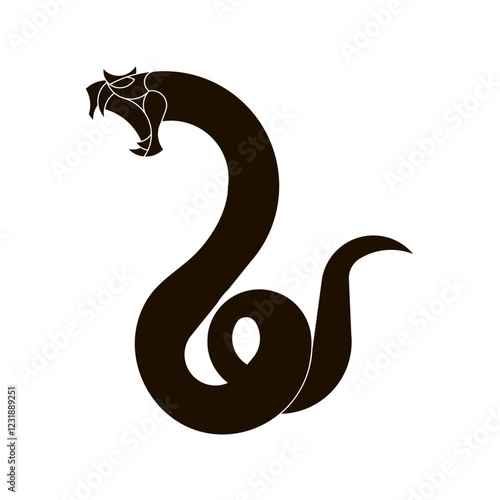 Black and white Snake logo vector design. king cobra logo icon vector illustration. isolated on white background