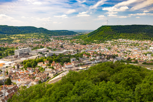 Blick auf Geislingen an der Steige von der Burg Helfenstein photo