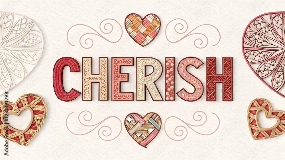 Naklejka premium This is a decorative graphic design featuring the word 