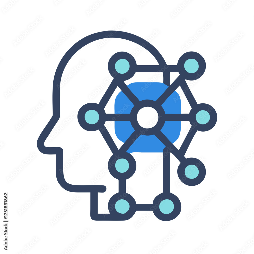 Deep Learning Icon Vector Illustration for AI and Machine Learning Innovations Deep Learning Icon Vector Illustration for AI and Machine Learning Innovations