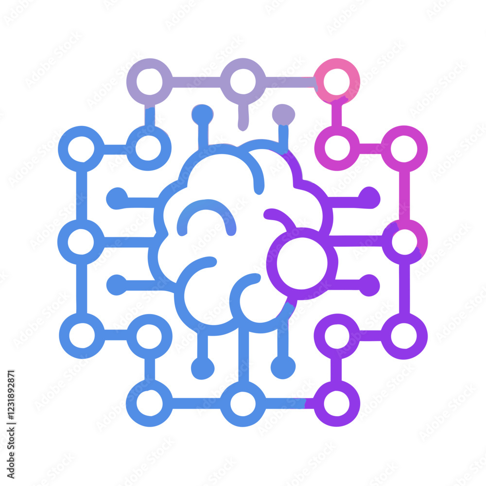 Deep Learning Icon Vector Illustration for Machine Learning Technology and AI Deep Learning Icon Vector Illustration for Machine Learning Technology and AI