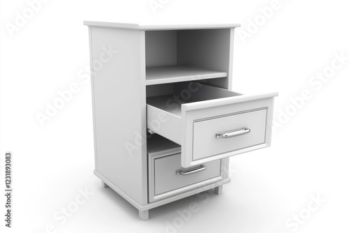 A small white cabinet with a drawer underneath, ideal for storing small items