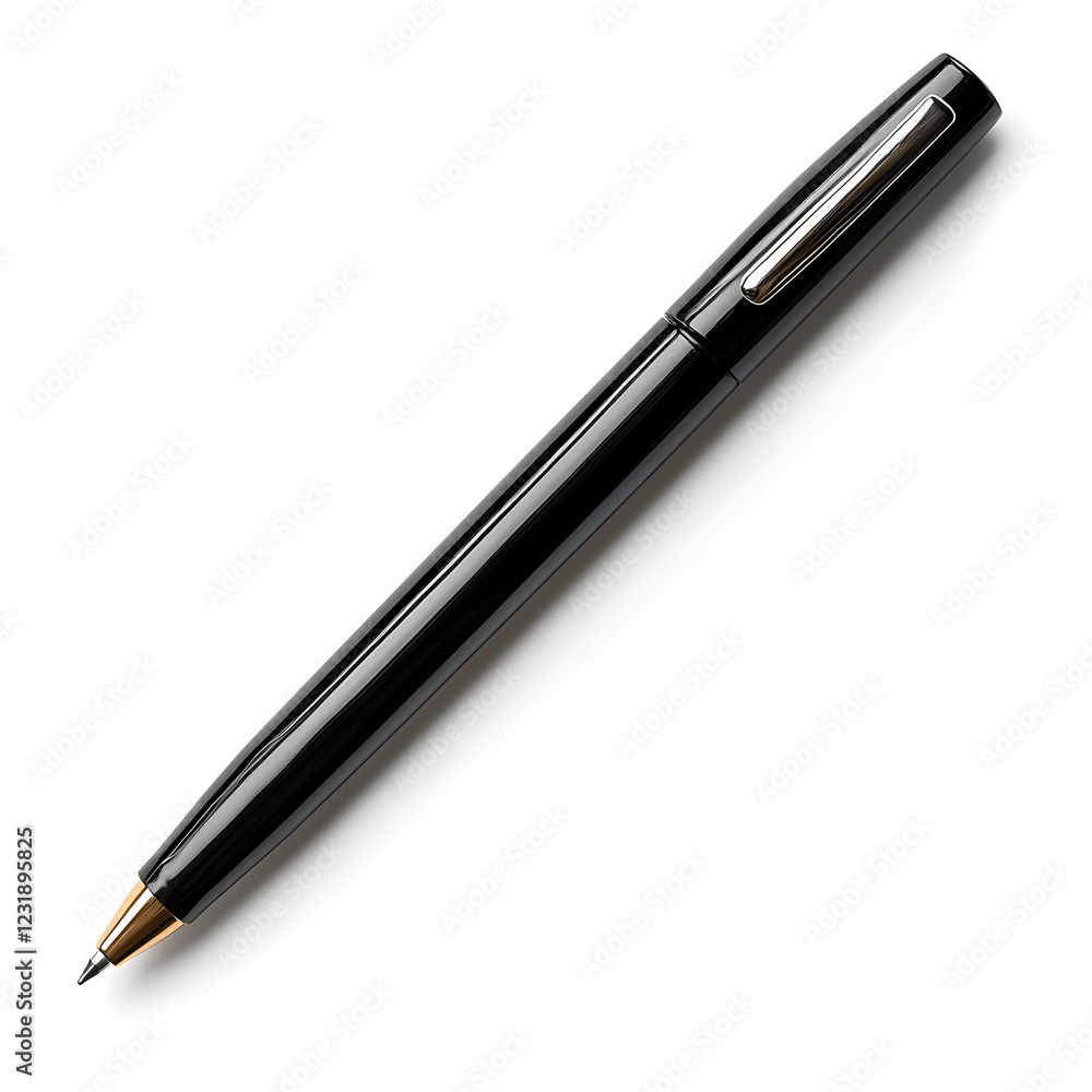 sleek black pen with gold accent, resting on white background, perfect for writing or office use. This elegant design adds touch of sophistication to any workspace sleek black pen with gold accent, resting on white background, perfect for writing or office use. This elegant design adds touch of sophistication to any workspace